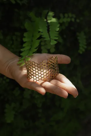 Broad Honeycomb Bangle