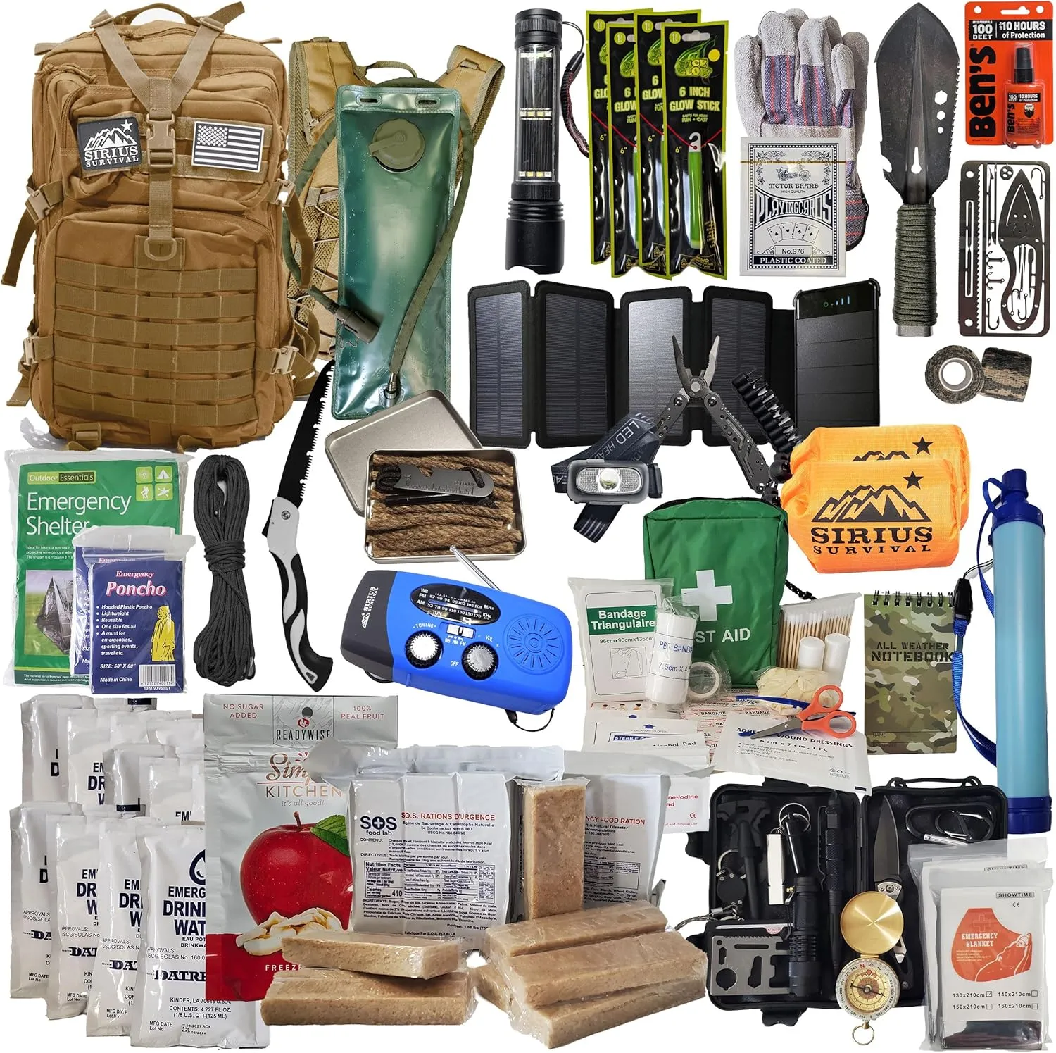 Bug Out Bag - Premium Bugout Backpack Pre-Packed Survival Kit - Ultimate Bug Out Bag Backpack Survival Kit - Comprehensive Survival Bag - Go Bag Emergency Backpack