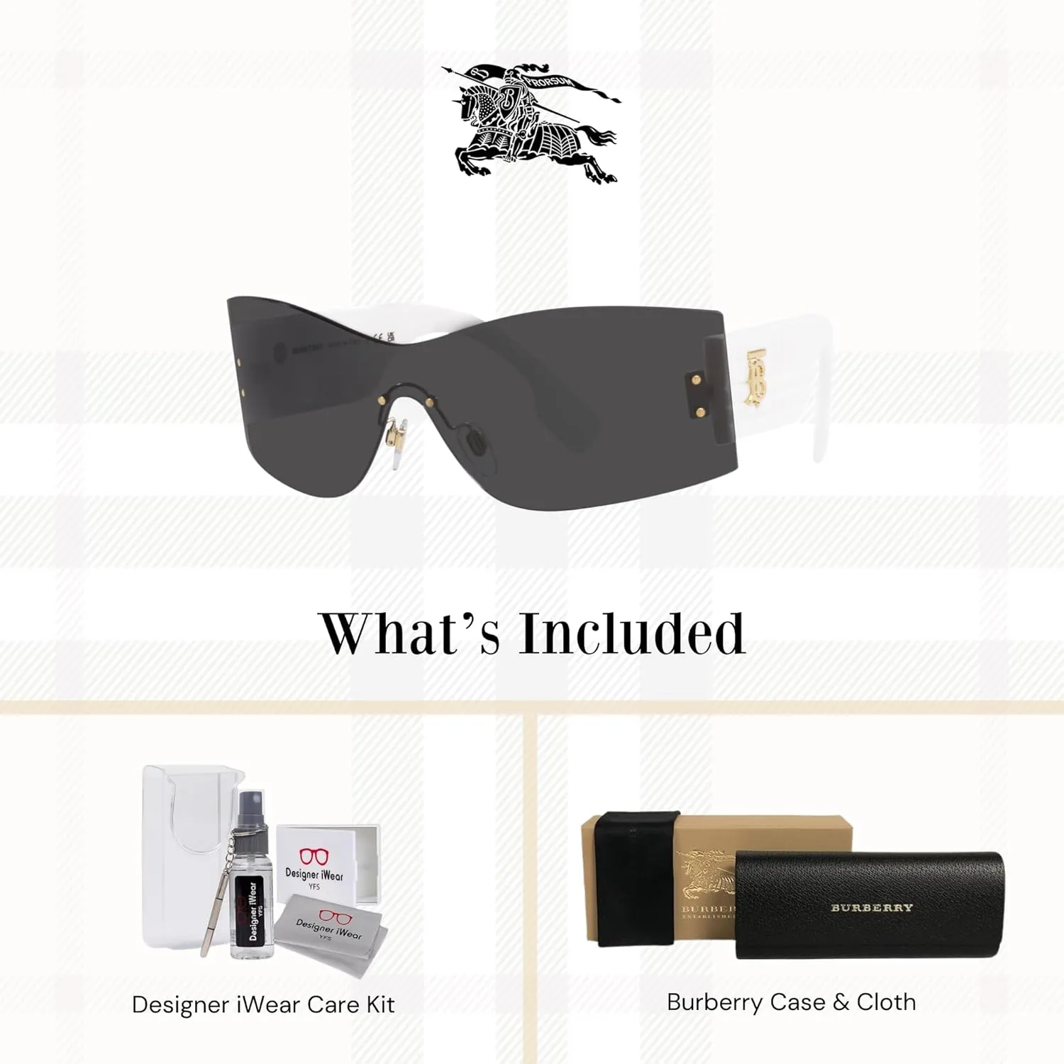 BURBERRY Bella BE3137 Rectangle Sunglasses for Women   BUNDLE With Designer iWear Eyewear Kit