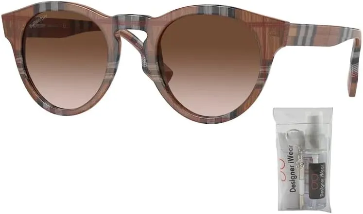 BURBERRY Reid BE4359 Round Sunglasses for Men   BUNDLE With Designer iWear Eyewear Kit