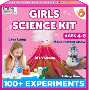 Butterfly EduFields 100  Girls Science Kit for Kids Ages 4 5 6 7 8 | Girls in STEM & Science Experiments | Educational Gift Ideas for 4 5 6 7 8 Year Old Girl | STEM Projects, Fun Learning
