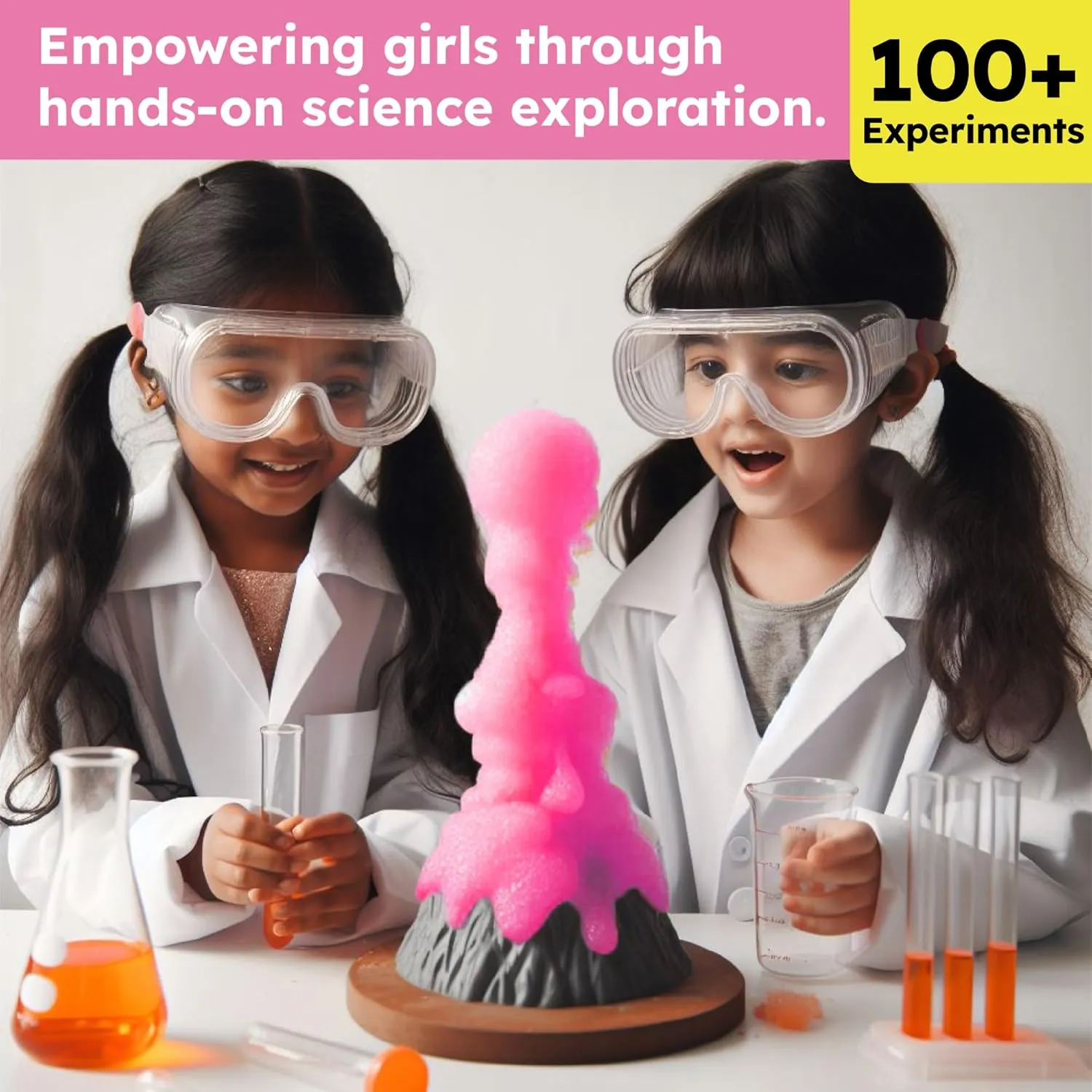Butterfly EduFields 100  Girls Science Kit for Kids Ages 4 5 6 7 8 | Girls in STEM & Science Experiments | Educational Gift Ideas for 4 5 6 7 8 Year Old Girl | STEM Projects, Fun Learning
