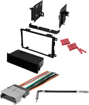 CACHÉ KIT114 Bundle with Car Stereo Installation Kit for Pontiac Vibe 2003 – 2008 in Dash Mounting Kit, Wire Harness, Antenna for Double Din or Single Din Radio Receivers (4 Item)