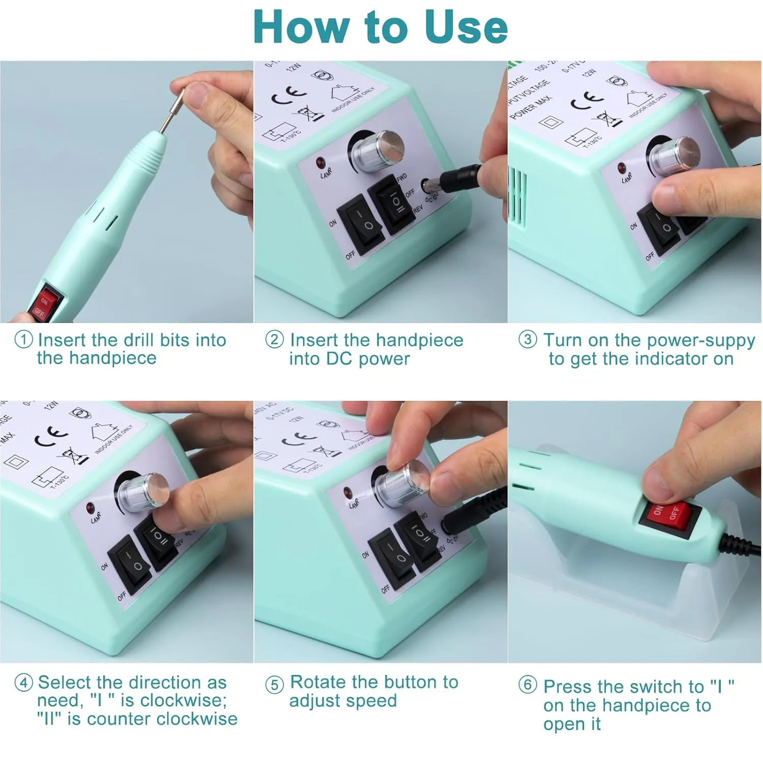 Cadrim 20000RPM Electric Nail Drill Machine Professional Electric Nail File Manicure Pedicure Nail Drill Kit with 156pcs Sanding Bands Remover Polisher Gel Acrylic Nails for Salon Home,Green