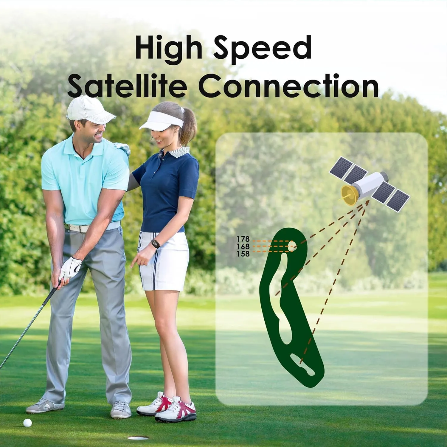 CANMORE TW356 Golf GPS Wearable Device for Men and Women, Free 41,000  Preloaded Courses Update Worldwide, High Contrast LCD Display, Upgrade IC Chip, Lightweight Essential Accessory for Golfer, Black