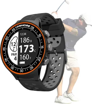 CANMORE TW411 Golf GPS Watch with Fitness Tracker, 41,000  Free Preloaded Worldwide Course, Upgraded IC Chip, Orange