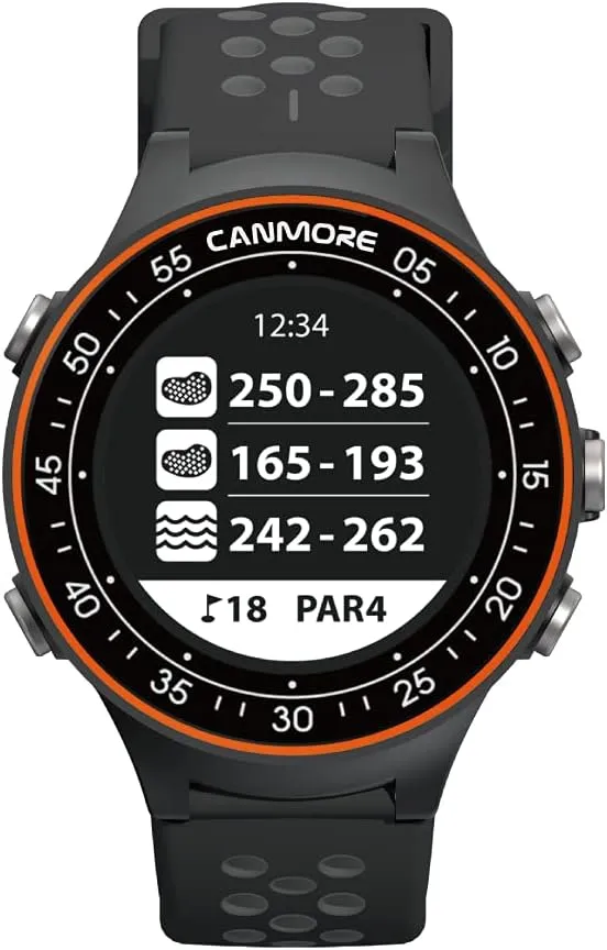 CANMORE TW411 Golf GPS Watch with Fitness Tracker, 41,000  Free Preloaded Worldwide Course, Upgraded IC Chip, Orange