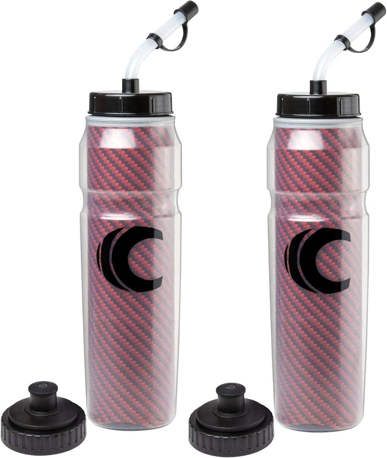 Cannon Sports 28oz Insulated Squeeze Water Bottle with Straw, Leak Proof Lids, 2 lids (Straw and Squeeze), Double Wall Insulation, Wide Mouth, BPA-Free (2 Pack) (Red)