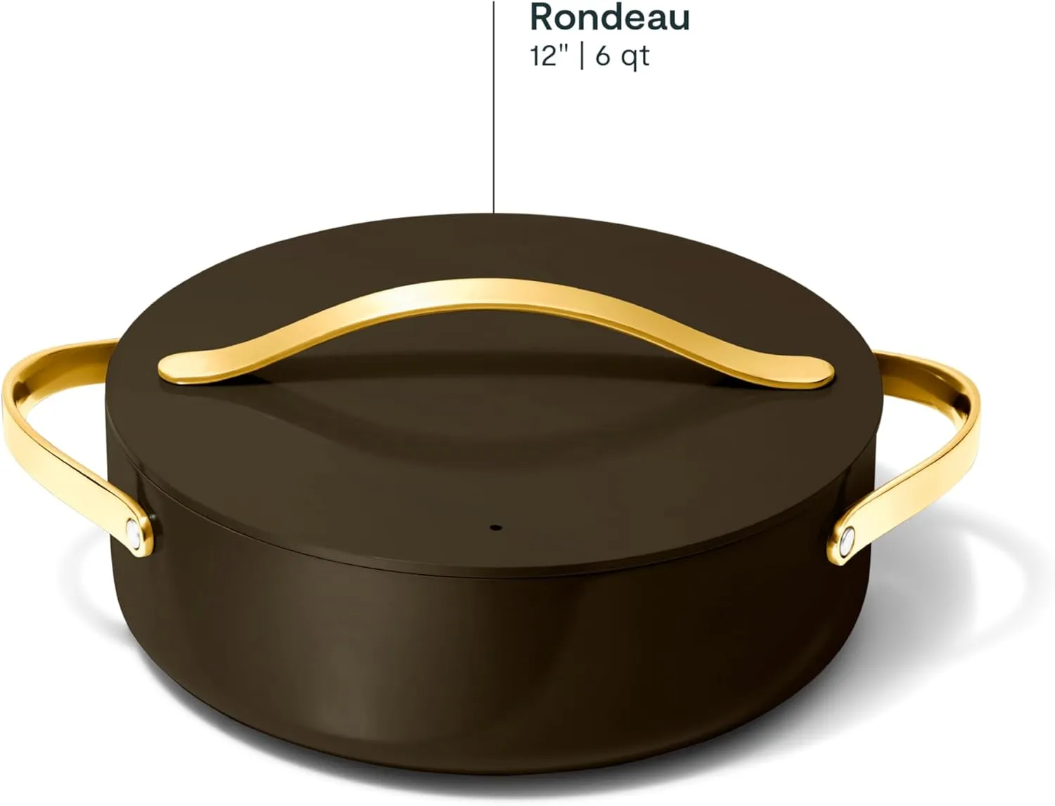 Caraway Rondeau - 6 Qt Non-Stick Pan with Lid - Free From Forever Chemicals - Perfect for Searing, Braising, & Roasting - Black