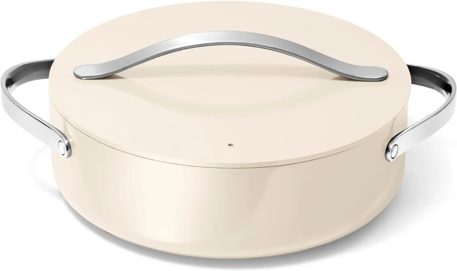 Caraway Rondeau - 6 Qt Non-Stick Pan with Lid - Free From Forever Chemicals - Perfect for Searing, Braising, & Roasting - Cream