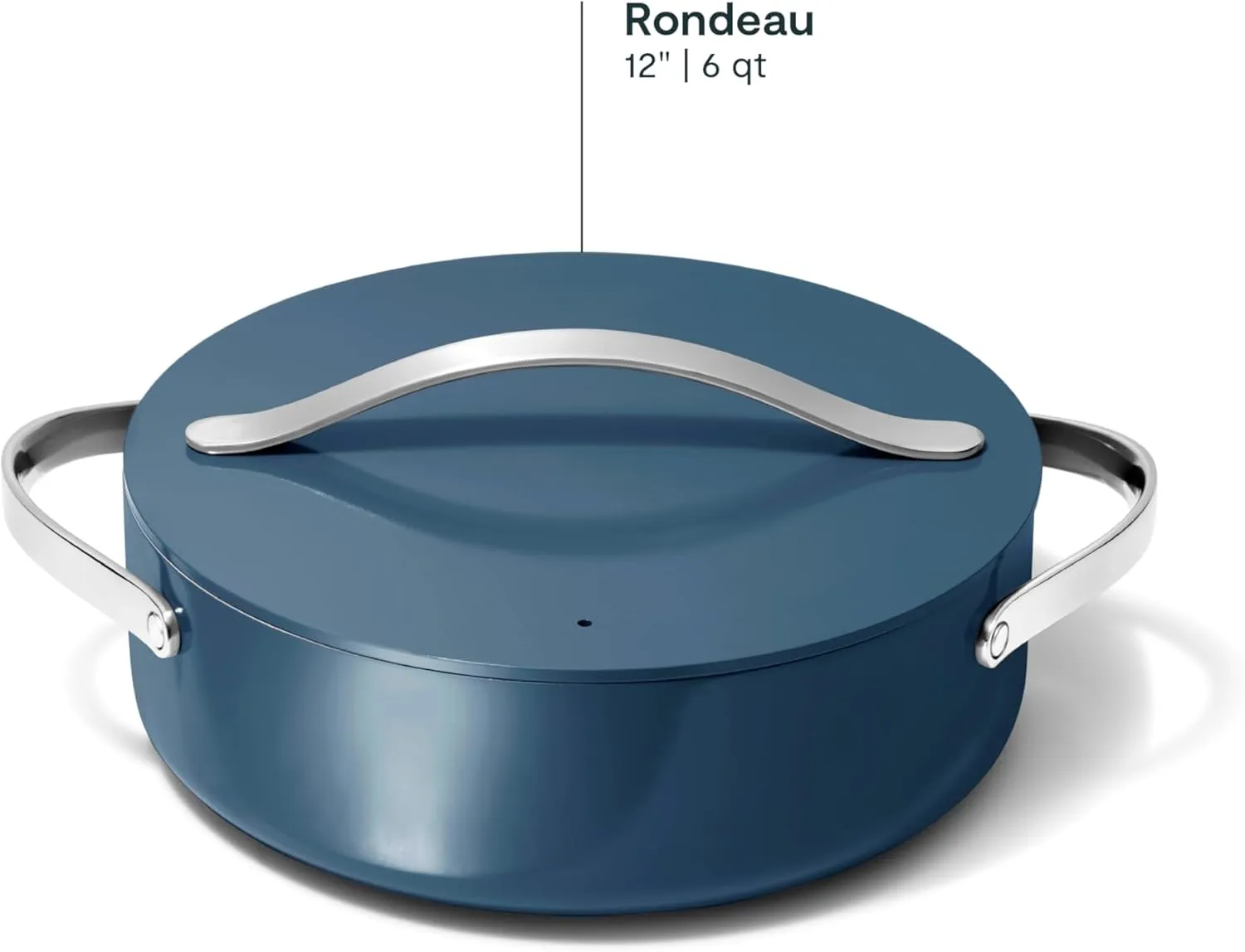 Caraway Rondeau - 6 Qt Non-Stick Pan with Lid - Free From Forever Chemicals - Perfect for Searing, Braising, & Roasting - Navy