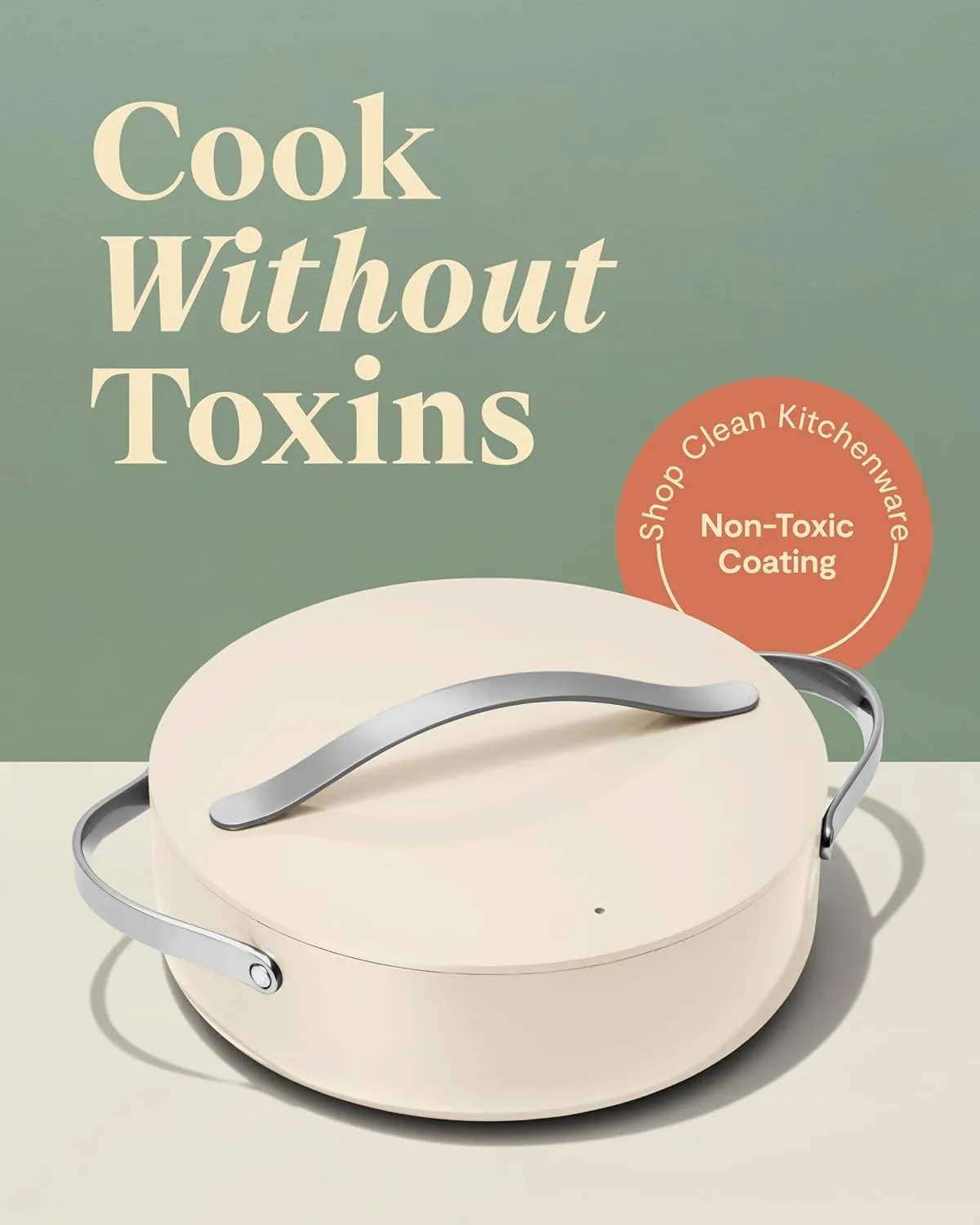 Caraway Rondeau - 6 Qt Non-Stick Pan with Lid - Free From Forever Chemicals - Perfect for Searing, Braising, & Roasting - Perracotta