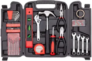 CARTMAN 136 Piece Tool Set General Household Hand Tool Kit with Plastic Toolbox Storage Case