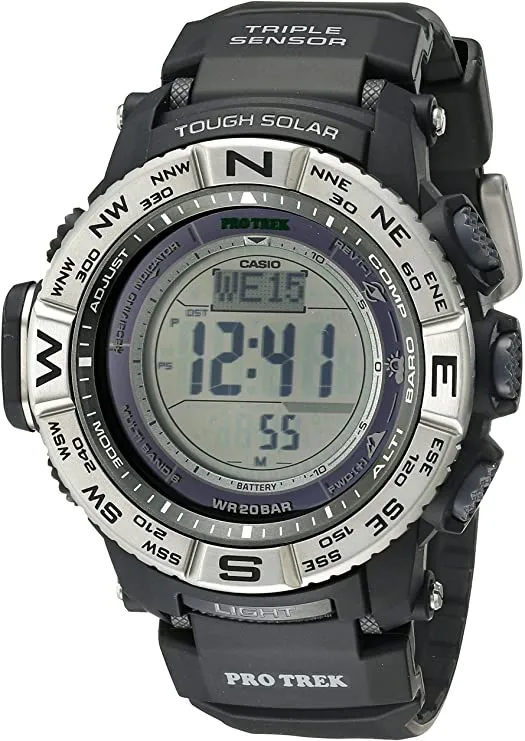 Casio Men's PRO TREK Quartz Watch with Resin Strap, Black, 26 (Model: PRW-3500-1CR)