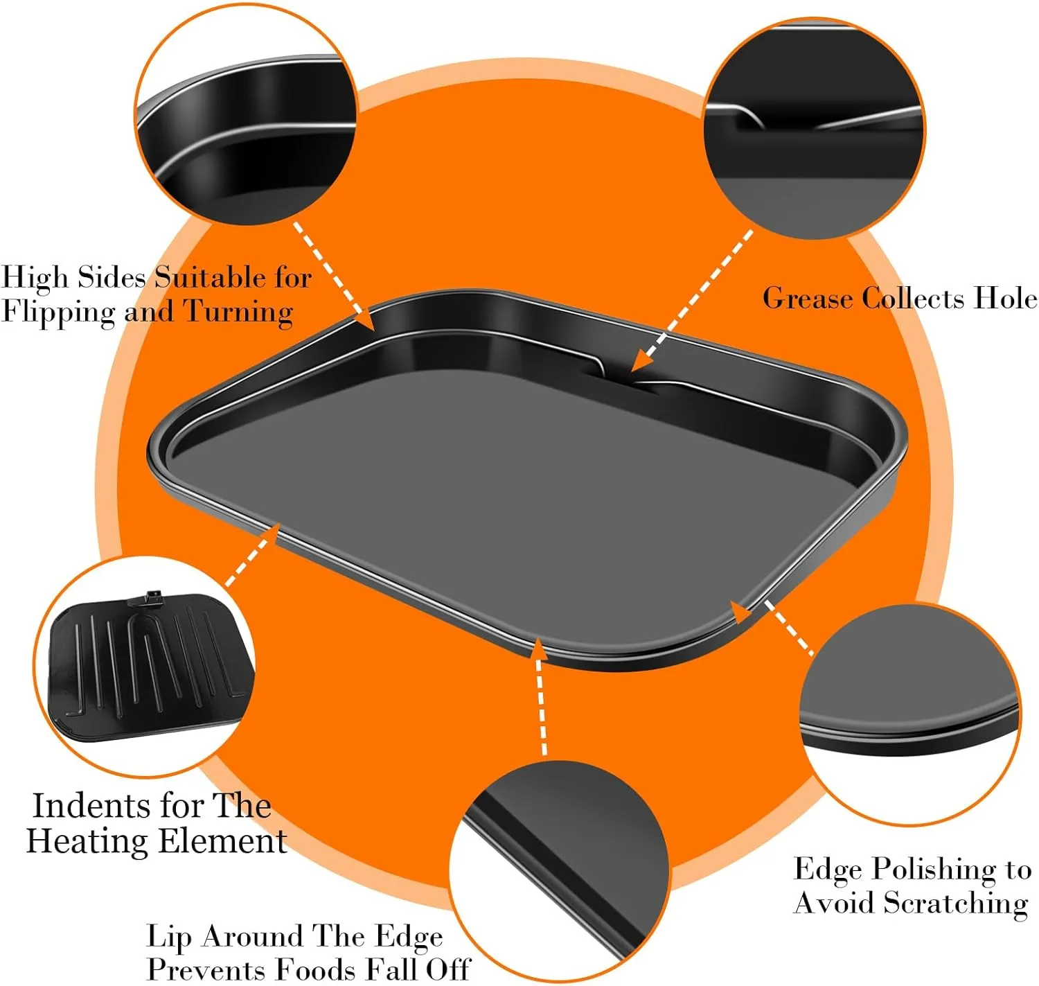 Cast Iron Griddle for Ninja Woodfire Grills, Griddle Plate, OG700 Series, Flat Top Griddle Compatible with Ninja Woodfire Outdoor Grills OG701, Ceramic Coating, Easy to Clean, Insert