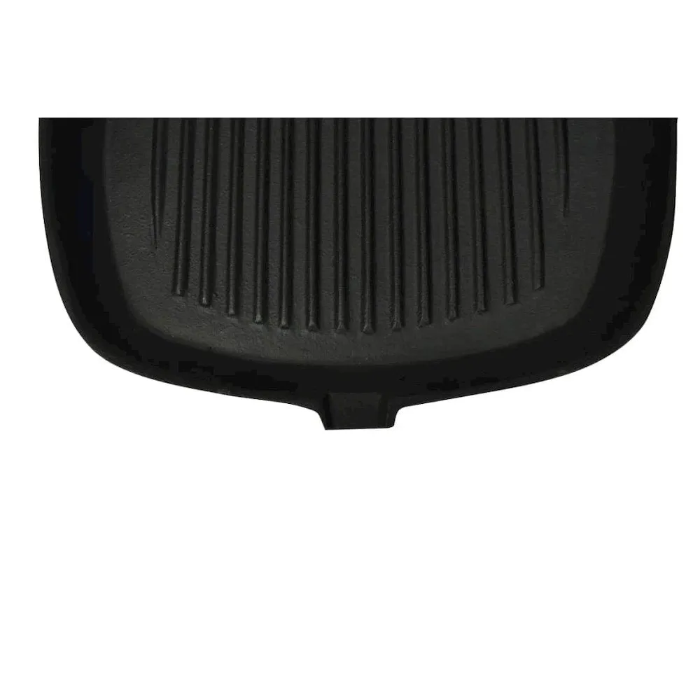 Cast Iron Grill Pan BBQ Skillet Wooden Handle - vidaXL