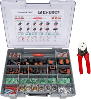 CAT-175-3700 Field Service Kit with 20-14 AWG 4-Way Indent Crimp Tool and Extra Contacts: Environmentally Sealed Connectors for Caterpillar Electrical Repair