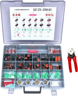 CAT-175-3700 Field Service Kit with 20-14 AWG 4-Way Indent Crimp Tool: Environmentally Sealed Connectors for Caterpillar and Tractor Electrical Repair