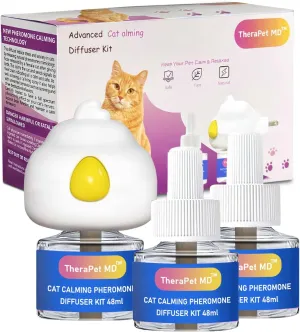 Cat Diffuser, Cat Pheromones Calming Diffuser, Multicat Calming Diffuser, Relaxing Pheromone for Cat Relief Stress Anxiety Fighting Scratching, 2 Pack(48ml)