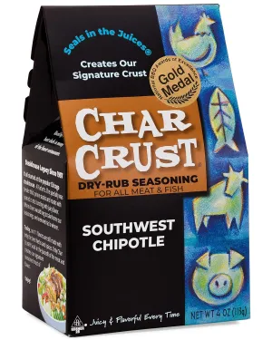 Char Crust Dry-Rub Seasoning, Southwest Chipotle, 4-Ounce (Pack of 6)
