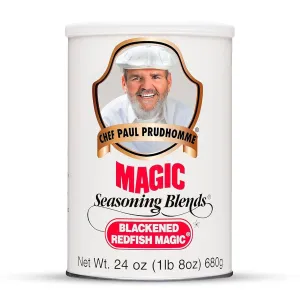 Chef Paul Blackened Redfish Magic Seasoning Blends | Cajun-Style Spices & Seasonings | Gluten-Free, No MSG, Bold Flavor | Perfect for Grilling, Cooking & BBQ | 24 oz/ 680g Canister (Pack of 1)