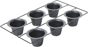Chicago Metallic Professional 6-Cup Popover Pan, Heavy-Weight Aluminized Steel, Non-Stick Coating for Yorkshire Pudding and Muffins