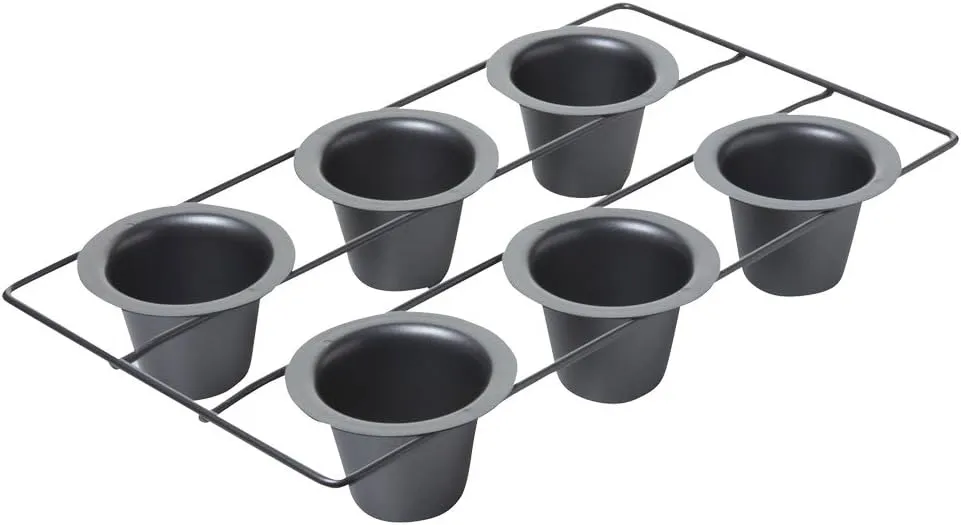 Chicago Metallic Professional 6-Cup Popover Pan, Heavy-Weight Aluminized Steel, Non-Stick Coating for Yorkshire Pudding and Muffins