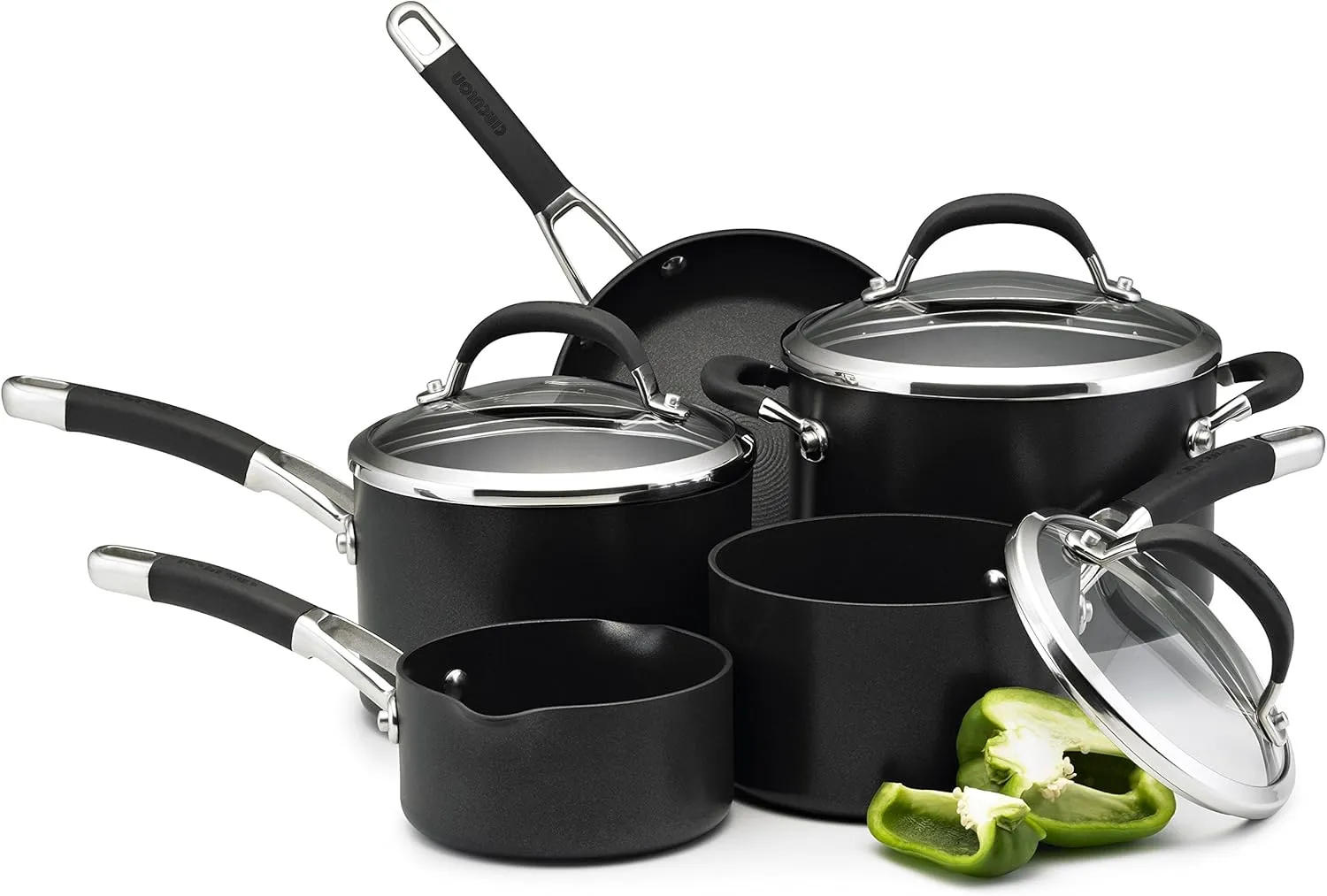 Circulon Premier Professional Hard Anodised Cookware Set, Black - 5 Piece