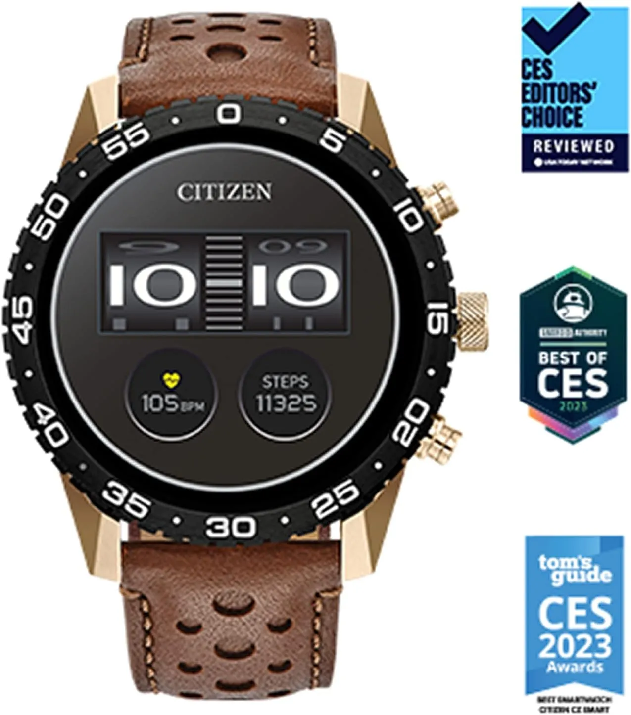 Citizen CZ Smart PQ2 44MM Sport Smartwatch with YouQ App with IBM Watson® AI and NASA research, Wear OS by Google, HR, GPS, Fitness Tracker, Amazon Alexa™, iPhone Android Compatible, IPX6 Rating