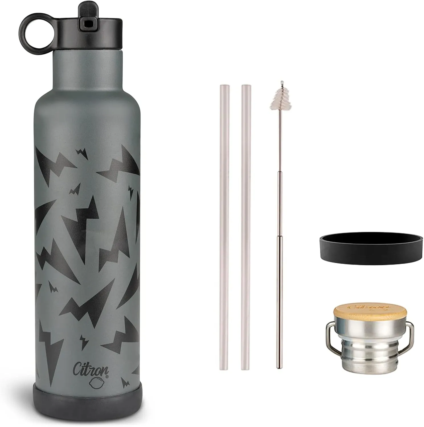 Citron Vacuum Insulated Stainless Steel Water Bottle 750ml Thunder Black, C6297001196595, SS Water Bottle