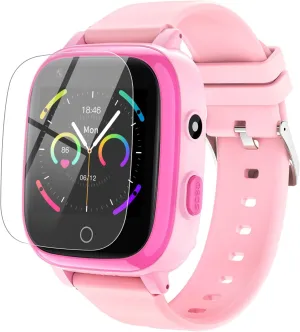 cjc 4G Smart Watch for Kids with GPS Tracker, Texting and Calling, Kids Watch for Ages 4-12 - Includes 2 Way Call, Video Call, Chat, SOS Alerts, App - Fun & Educational Birthday Gift Idea (Pink)