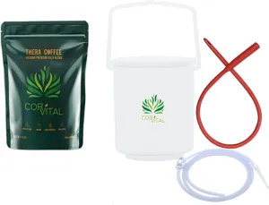 Coffee Enema Kit for Colon Cleansing with 1 LB Enema Coffee - Gerson Approved Home Enema Kit - Enema Bucket Kit - Therapy Roast Coffee Detox Cleanse - Enema Coffee Organic