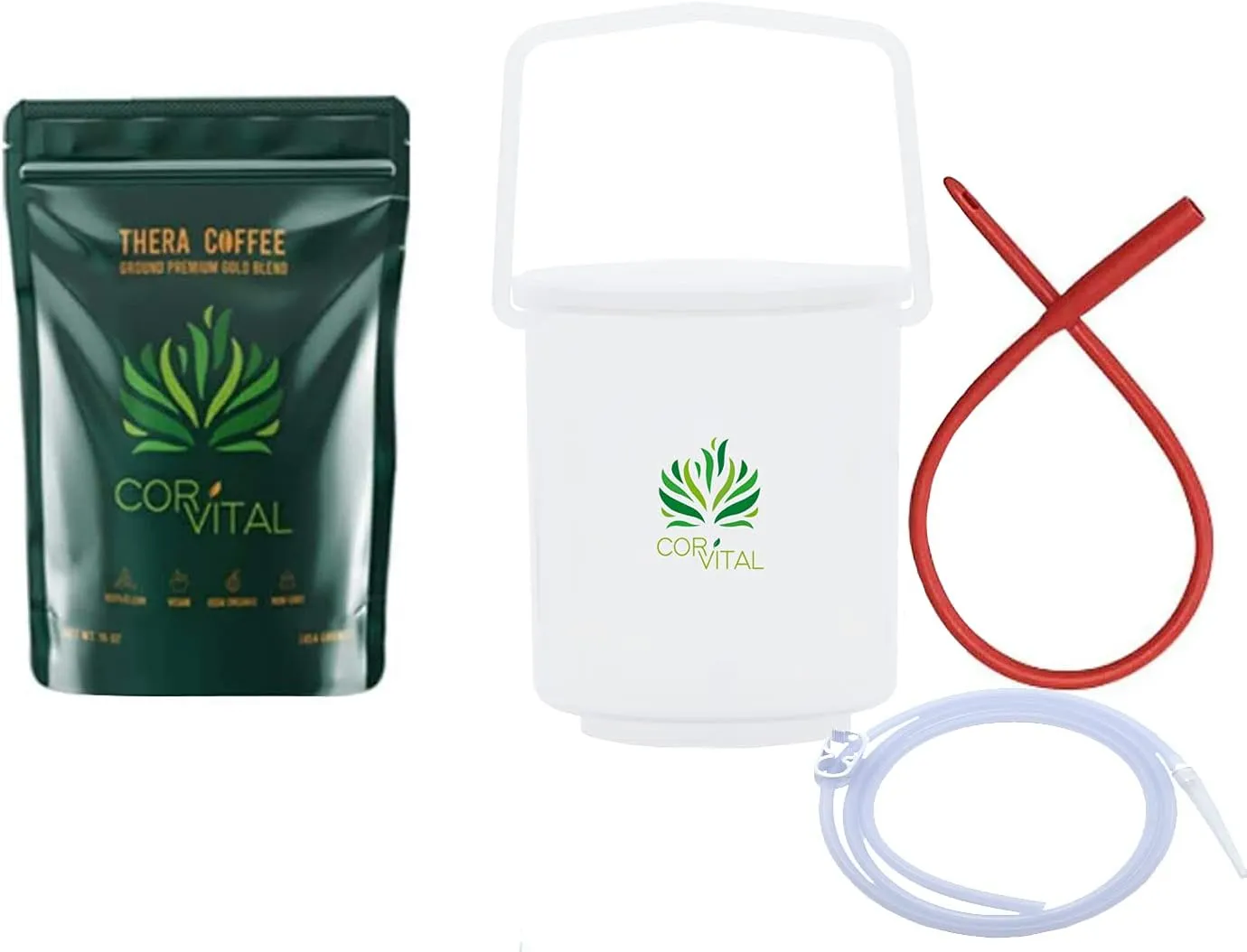 Coffee Enema Kit for Colon Cleansing with 1 LB Enema Coffee - Gerson Approved Home Enema Kit - Enema Bucket Kit - Therapy Roast Coffee Detox Cleanse - Enema Coffee Organic