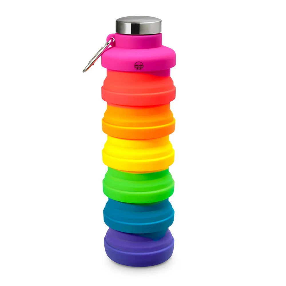 Collapsible Carabiner Bottle - Larger - Neons