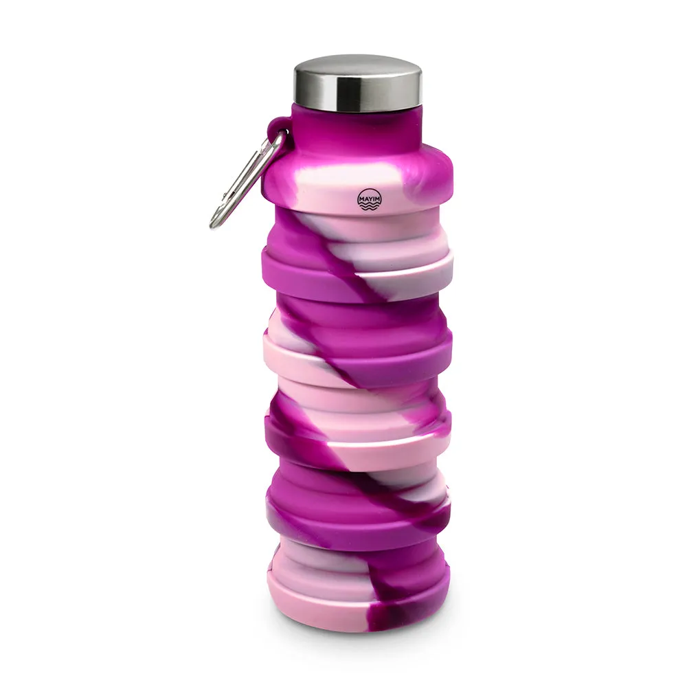 Collapsible Carabiner Bottle - Tie Dye - Magenta