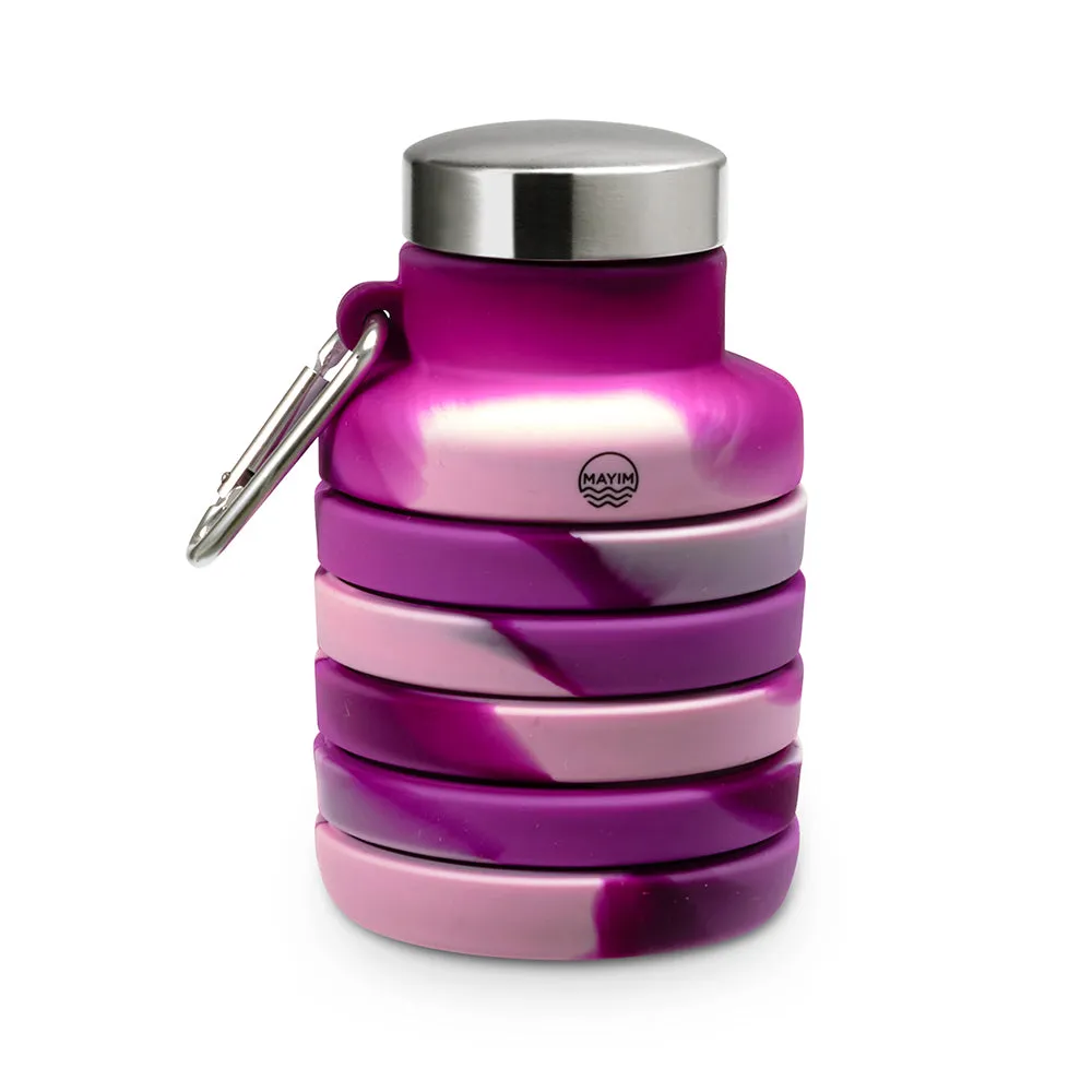 Collapsible Carabiner Bottle - Tie Dye - Magenta