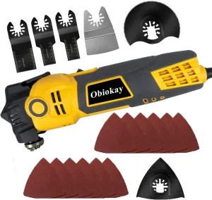 Corded Oscillating Saw 3.5 Amp Oscillating Multi Tool Kit with 4° Oscillation Angle,6 Variable Speed Multi Purpose Power Tool,18Pcs Electric Multitool Blades for Cutting/Sanding