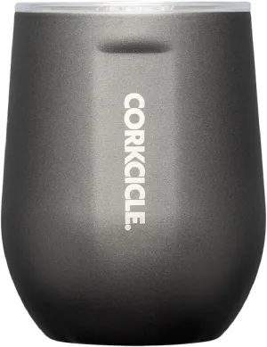 Corkcicle Stemless Insulated Wine Glass Tumbler, Ceramic Slate, 12 oz – Stainless Steel Stemless Wine Glass Keeps Beverages Cold for 6 Hours, Hot for 3 Hours – Non-Slip, Easy-Grip Insulated Cup