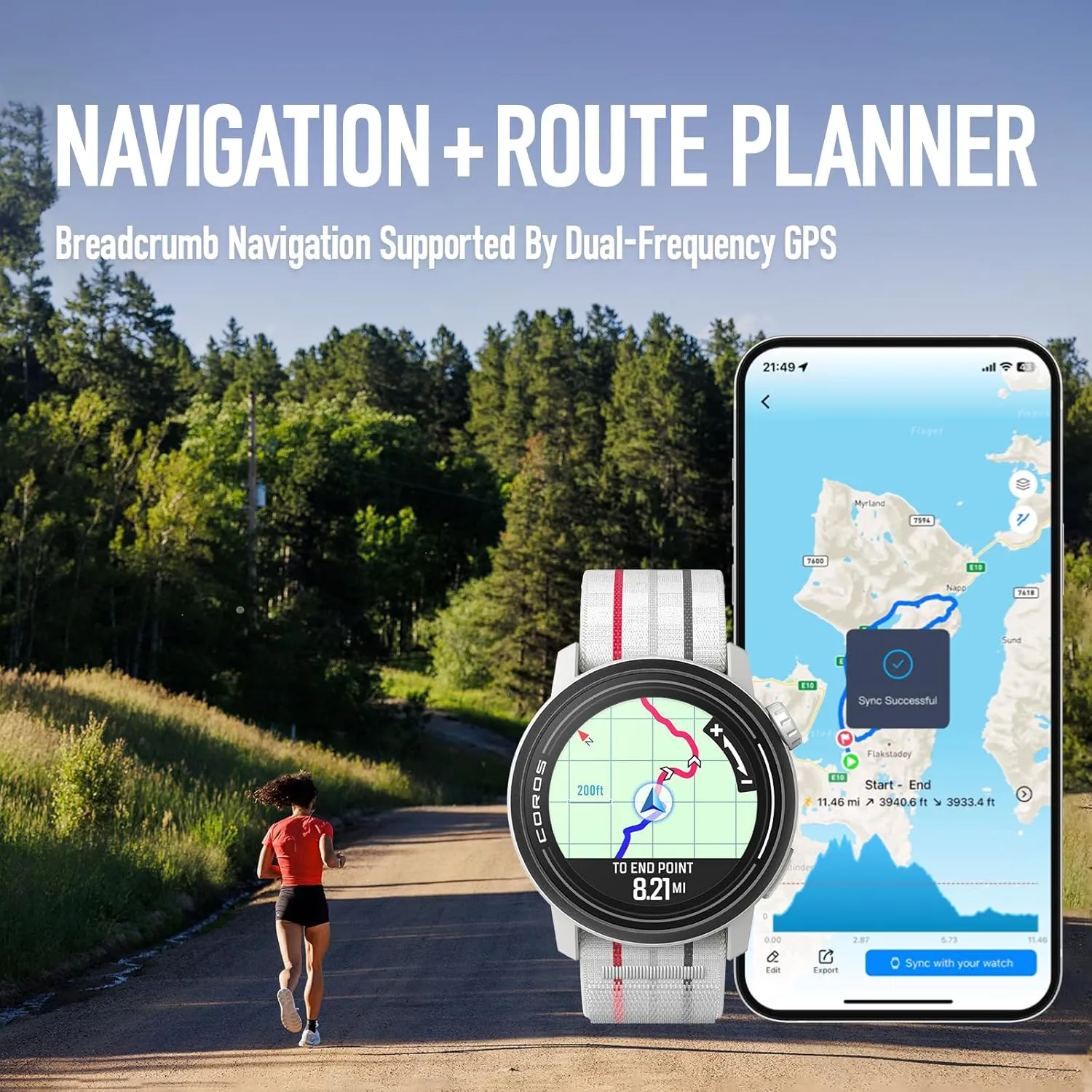 COROS PACE 3 GPS Sport Watch –Lightweight, Comfortable Running Watch, 17-Day Battery Life, Accurate GPS, Heart Rate Monitor, Navigation, Sleep Tracking, Training Plan, Run, Bike, and Ski-Green Silicon