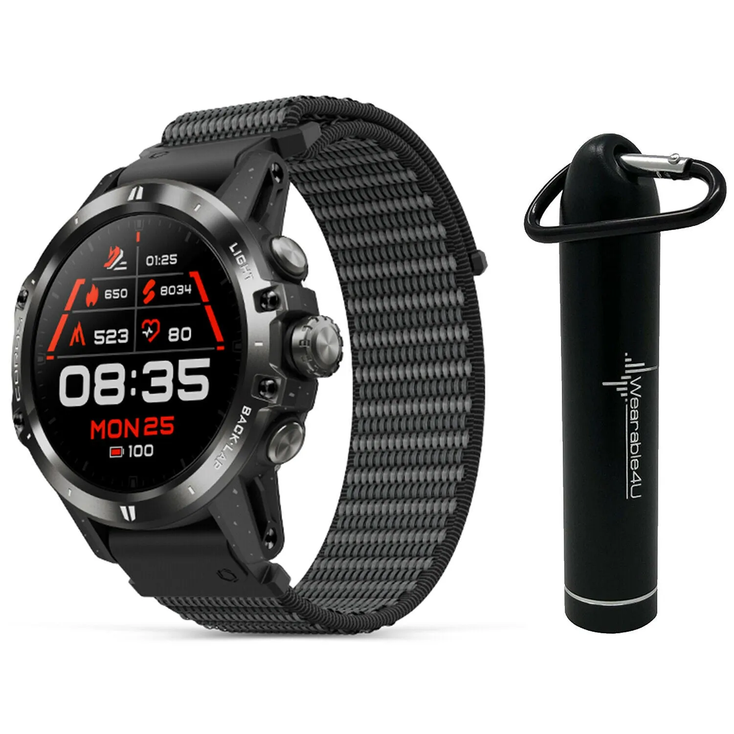 Coros VERTIX GPS Adventure Watch Space Traveler with Heart Rate Monitor, 60h Full GPS Battery, 24/7 Blood Oxygen Monitoring, Sapphire Glass, Barometer, ANT  & BLE, Strava & Training Peaks  with Included Wearable4U Compact Power Bank Bundle