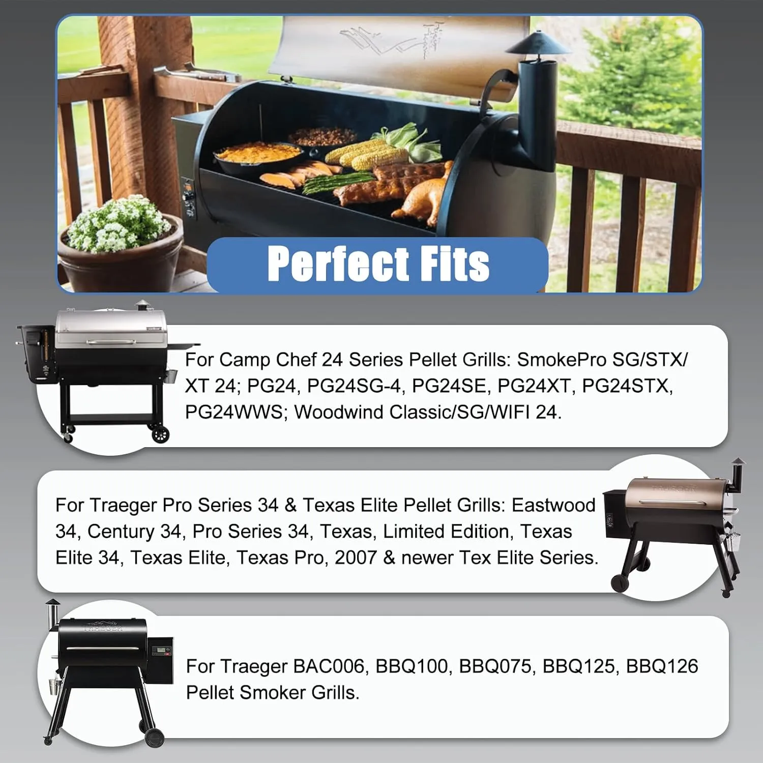 Criditpid BAC006 Drip Tray for Camp Chef 36 Series Pellet Grills, SmokePro LUX 36, SGX 36, PG36 SGX-1, Drip Pan Replacement Parts for Traeger Pro Series 34, Tex Elite, Texas Elite 34, Eastwood 34.