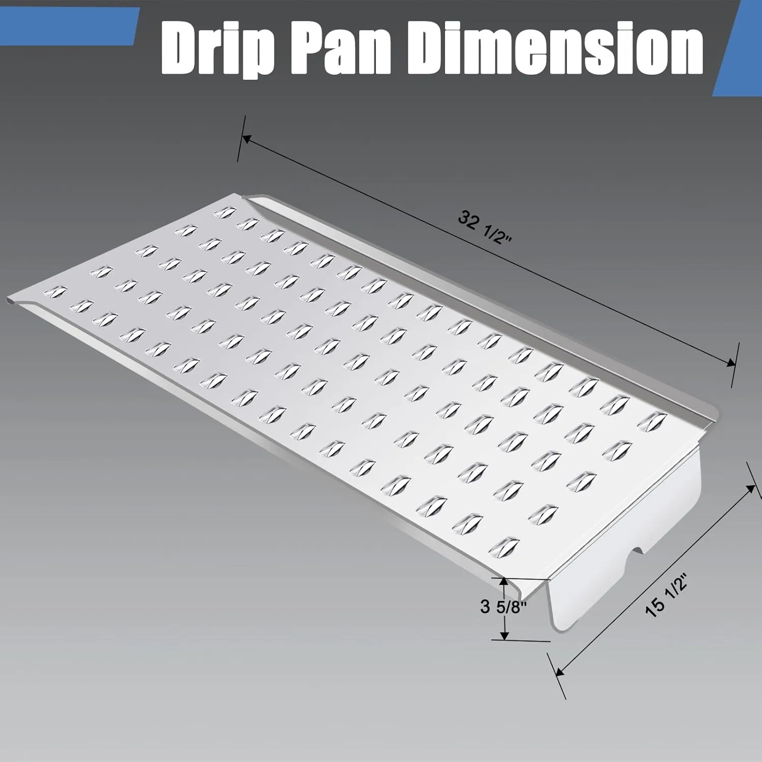 Criditpid BAC006 Drip Tray for Camp Chef 36 Series Pellet Grills, SmokePro LUX 36, SGX 36, PG36 SGX-1, Drip Pan Replacement Parts for Traeger Pro Series 34, Tex Elite, Texas Elite 34, Eastwood 34.