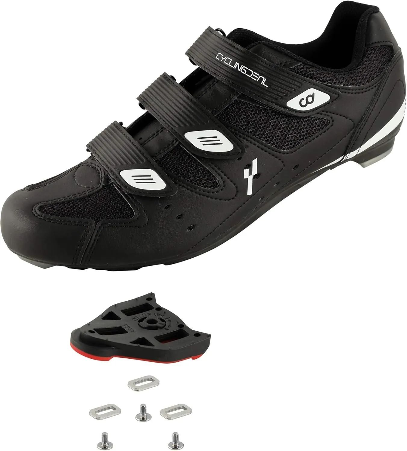 CyclingDeal Bicycle Road Bike Universal Cleat Mount Men's Cycling Shoes with 9-Degree Floating Look ARC Delta Compatible Cleats Compatible with Peloton Indoor Bikes Pedals