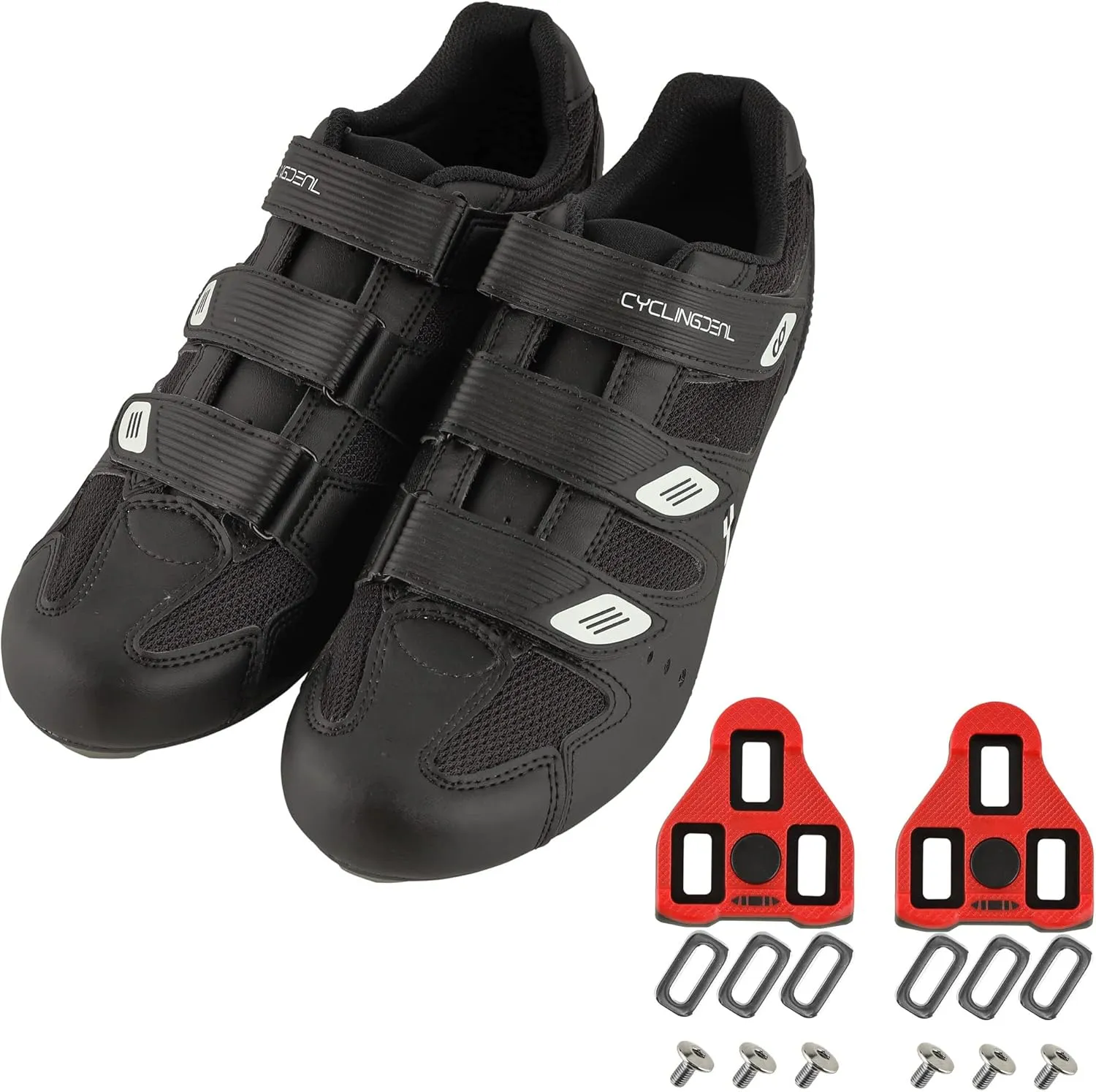CyclingDeal Bicycle Road Bike Universal Cleat Mount Men's Cycling Shoes with 9-Degree Floating Look ARC Delta Compatible Cleats Compatible with Peloton Indoor Bikes Pedals