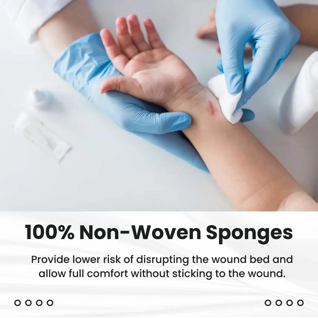Dealmed Non-Woven Gauze Sponges - 4-Ply, 4" x 4" All-Purpose Non-Sterile Absorbent Dental Gauze Wound Care for First Aid Kit/Medical Facilities, 200 Count (96 Cases)