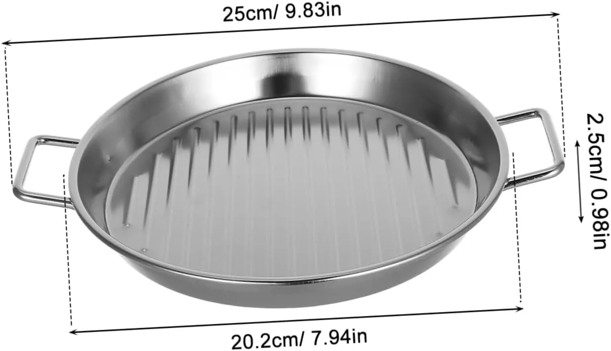 DECHOUS Stainless Steel Grilled Meat Plate Barbecue Plate Dinner Serving Tray Seafood Platter