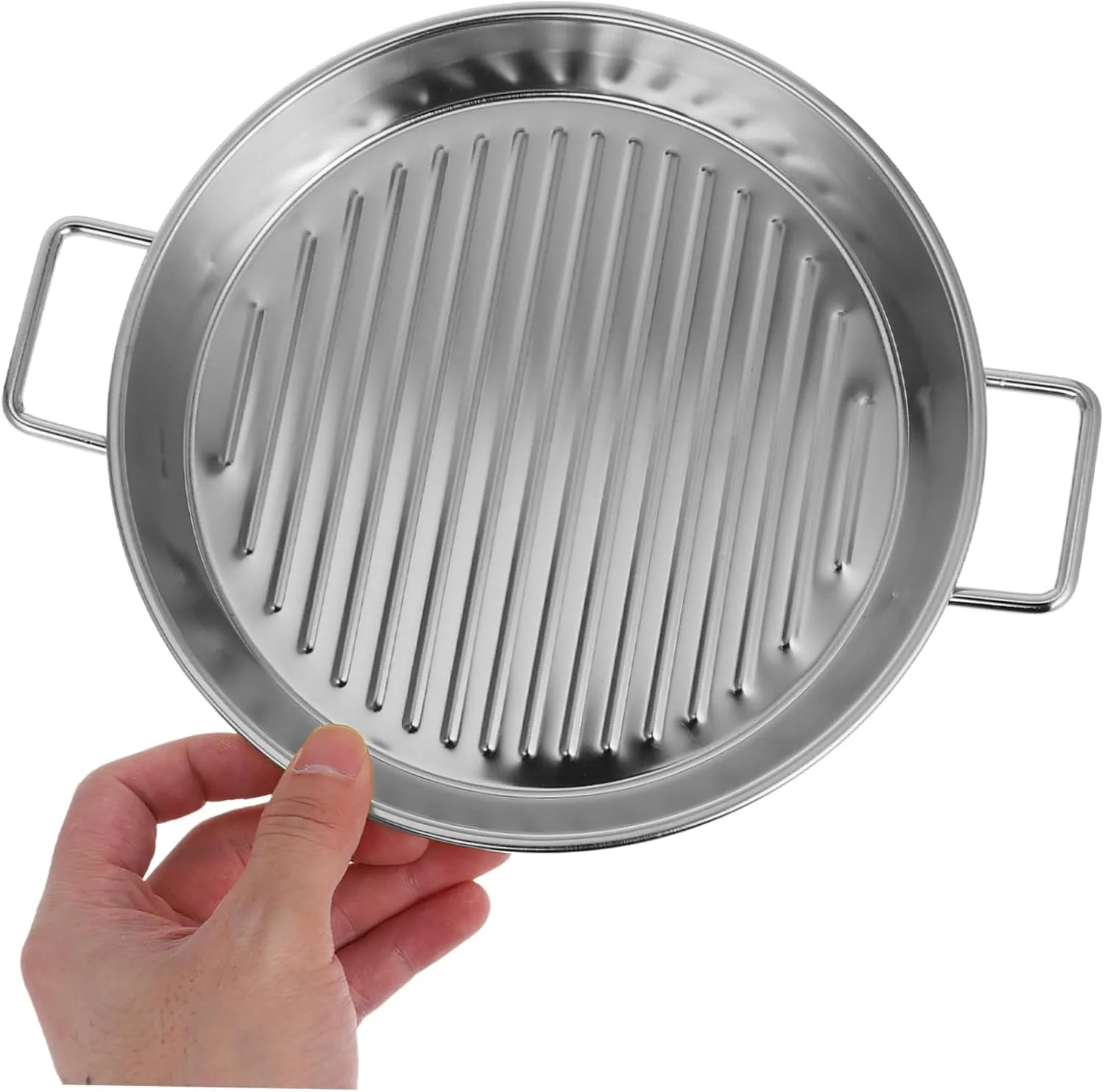 DECHOUS Stainless Steel Grilled Meat Plate Barbecue Plate Dinner Serving Tray Seafood Platter