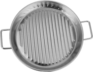 DECHOUS Stainless Steel Grilled Meat Plate Barbecue Plate Dinner Serving Tray Seafood Platter