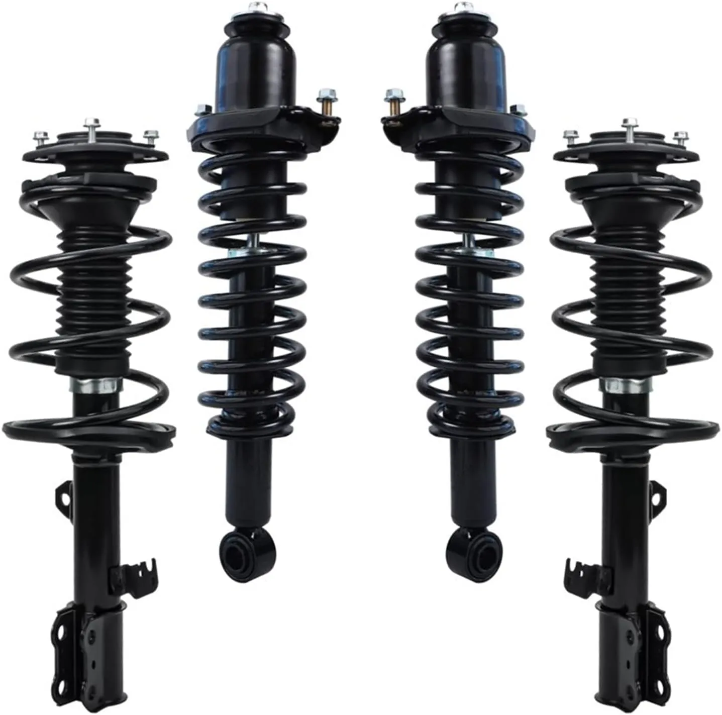 Detroit Axle - 4 Struts for 2003-2008 Toyota Corolla Front and Rear Complete Quick Install Ready Struts w/Coil Springs Assembly 2004 2005 2006 2007 Replacement Suspension Strut Shock Kit