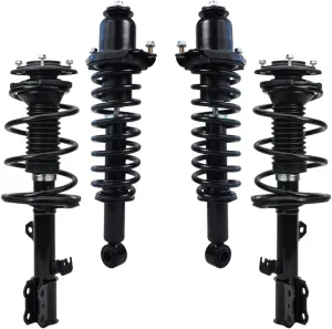 Detroit Axle - 4 Struts for 2003-2008 Toyota Corolla Front and Rear Complete Quick Install Ready Struts w/Coil Springs Assembly 2004 2005 2006 2007 Replacement Suspension Strut Shock Kit
